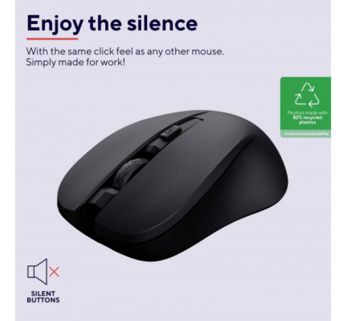 Мишка Trust Mydo Silent Wireless Black (25084)