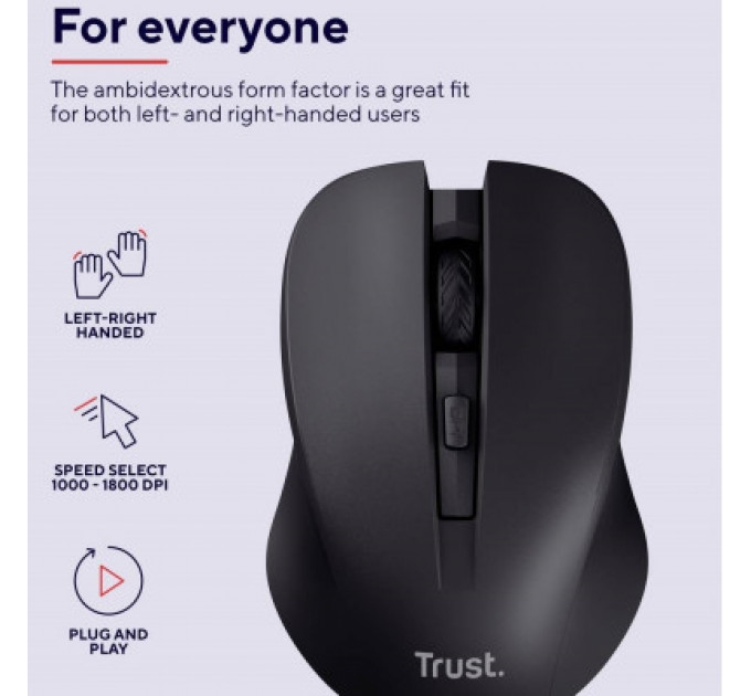 Мишка Trust Mydo Silent Wireless Black (25084)