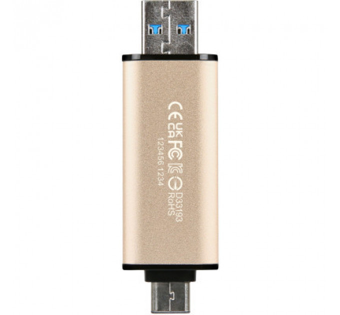 USB флеш накопичувач Transcend 512GB JetFlash 930C Gold-Black USB 3.2/Type-C (TS512GJF930C)