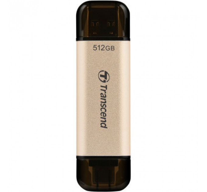USB флеш накопичувач Transcend 512GB JetFlash 930C Gold-Black USB 3.2/Type-C (TS512GJF930C)