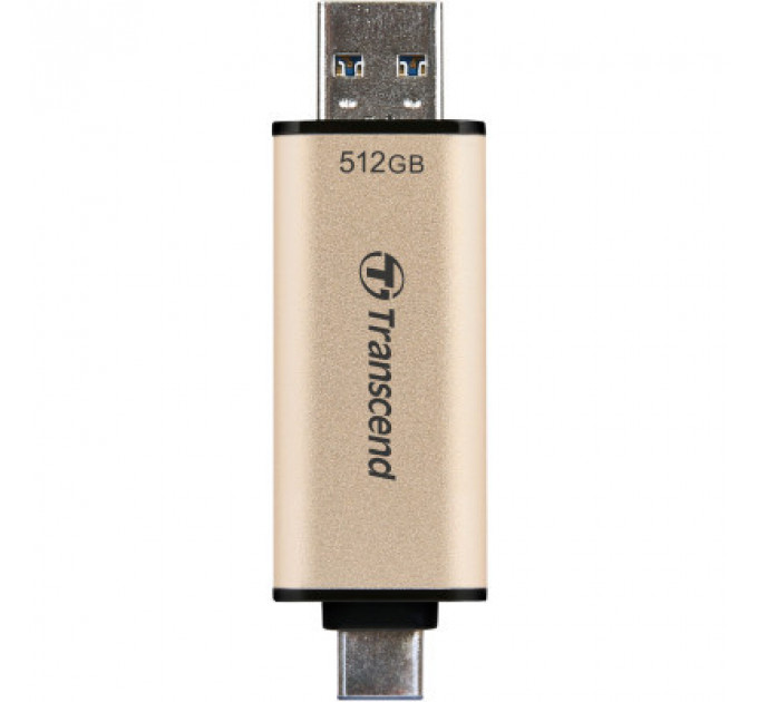 USB флеш накопичувач Transcend 512GB JetFlash 930C Gold-Black USB 3.2/Type-C (TS512GJF930C)