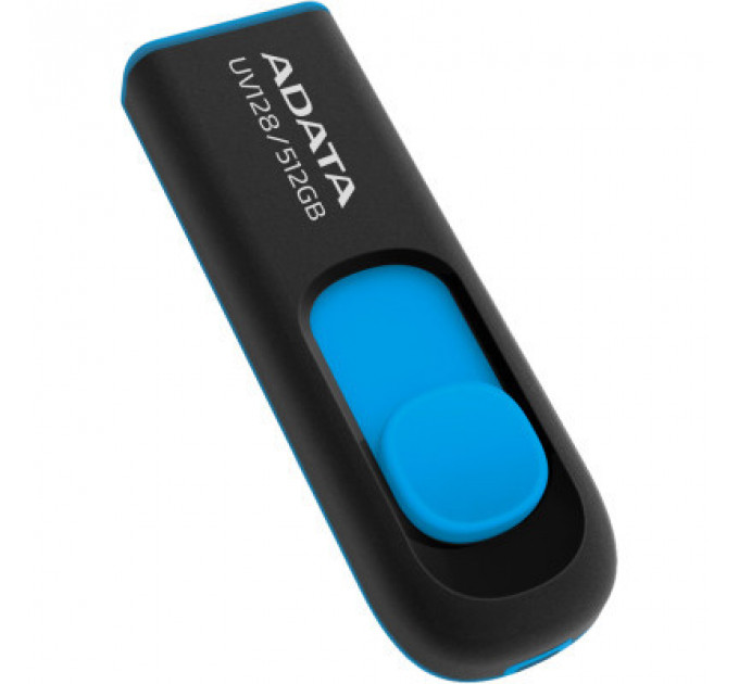 USB флеш накопичувач ADATA 512GB AUV 128 Black/Blue USB 3.2 (AUV128-512G-RBE)