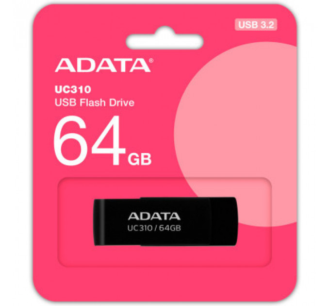 USB флеш накопичувач ADATA 64GB UC310 Black USB 3.0 (UC310-64G-RBK)
