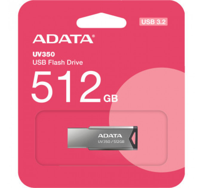 USB флеш накопичувач ADATA 512GB UV350 Metallic USB 3.2 (AUV350-512G-RBK)