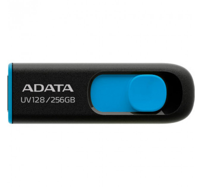 USB флеш накопичувач ADATA 256GB UV128 Black/Blue USB 3.2 (AUV128-256G-RBE)