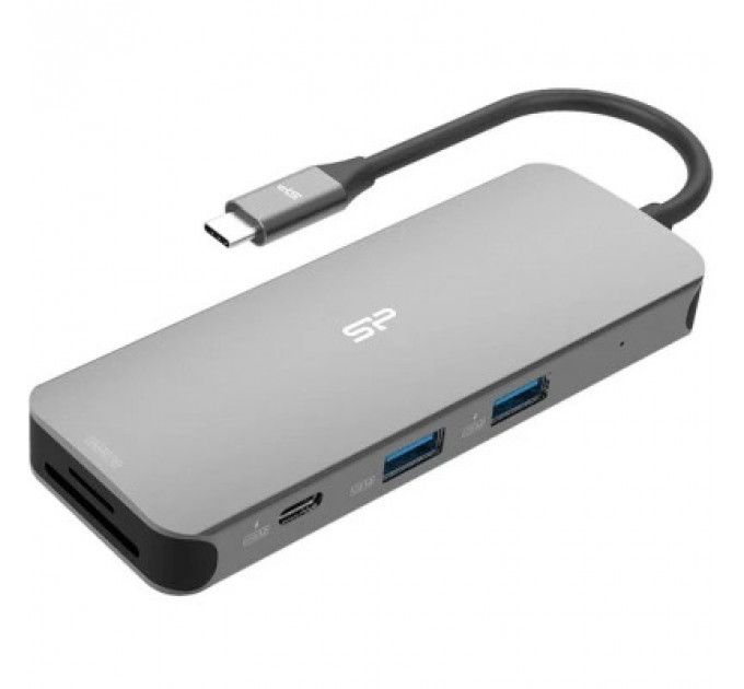 Концентратор Silicon Power USB-C 8-in-1 SR30 Silver Aluminum (SPU3C08DOCSR300G)