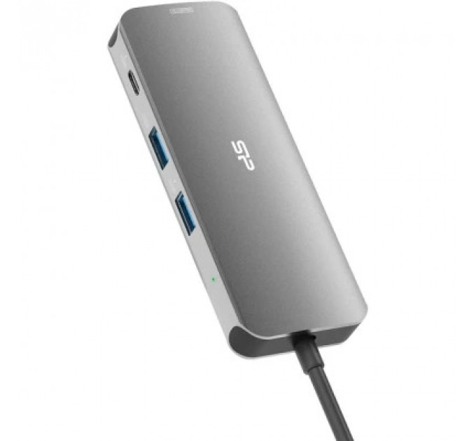 Концентратор Silicon Power USB-C 8-in-1 SR30 Silver Aluminum (SPU3C08DOCSR300G)