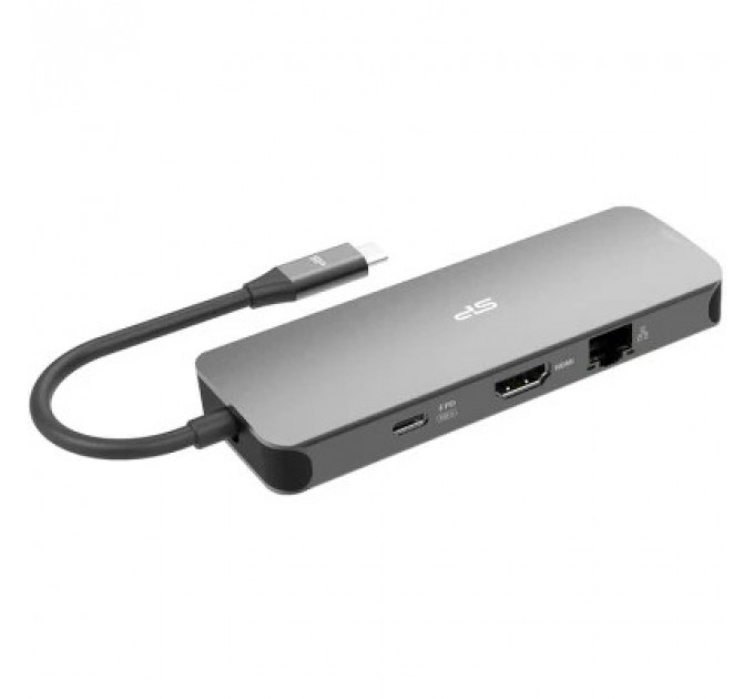Концентратор Silicon Power USB-C 8-in-1 SR30 Silver Aluminum (SPU3C08DOCSR300G)
