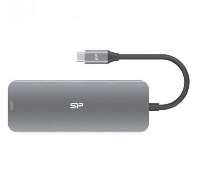 Концентратор Silicon Power USB-C 8-in-1 SR30 Silver Aluminum (SPU3C08DOCSR300G)