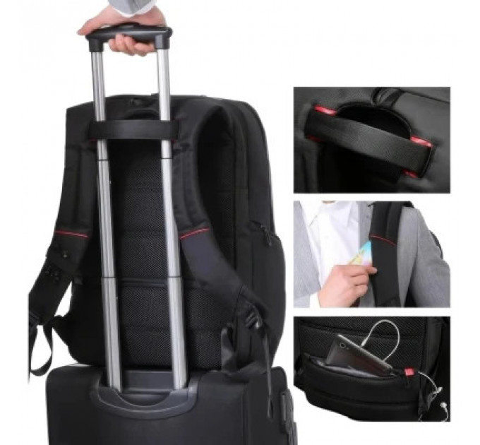 Рюкзак для ноутбука Tavialo 15.6" Smart TB20-1 black, 20л, 46х31х19см (TB20-124BL)
