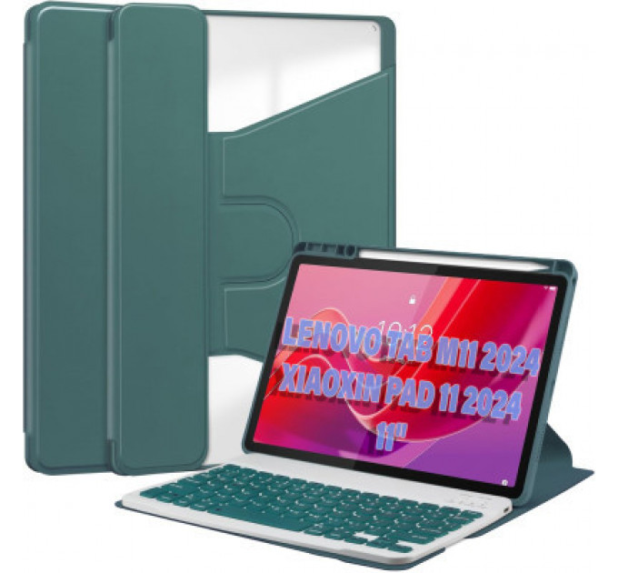 Чохол до планшета BeCover Keyboard 360° Rotatable Lenovo Tab M11 (2024) TB-TB330FU/Xiaoxin Pad 11 (2024) 11" Dark Green (711076)