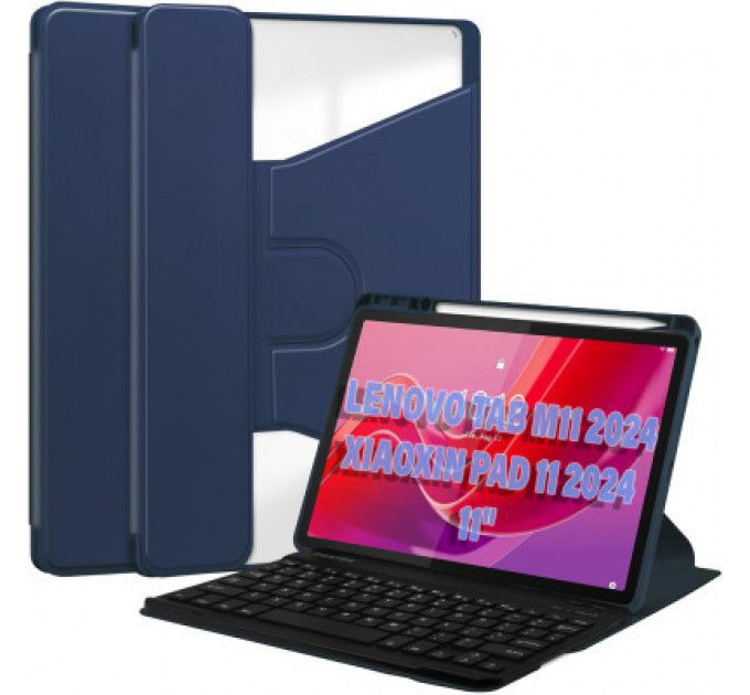 Чохол до планшета BeCover Keyboard 360° Rotatable Lenovo Tab M11 (2024) TB-TB330FU/Xiaoxin Pad 11 (2024) 11" Deep Blue (711075)
