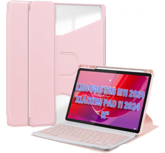 Чохол до планшета BeCover Keyboard 360° Rotatable Lenovo Tab M11 (2024) TB-TB330FU/Xiaoxin Pad 11 (2024) 11" Pink (711077)