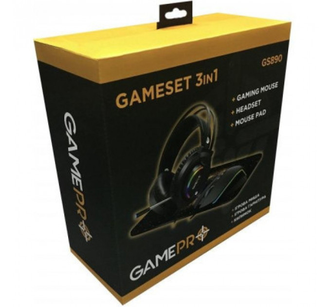 Мишка GamePro GS890 Combo 3 в 1 миша + ігрова поверхня + гарнітура (GS890)