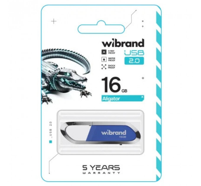 USB флеш накопичувач Wibrand 16GB Aligator Blue USB 2.0 (WI2.0/AL16U7U)