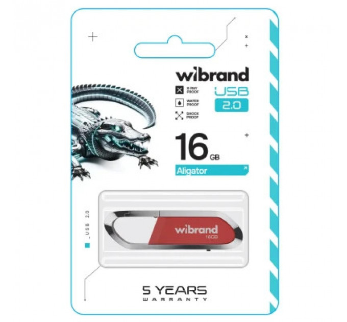 USB флеш накопичувач Wibrand 16GB Aligator Red USB 2.0 (WI2.0/AL16U7DR)