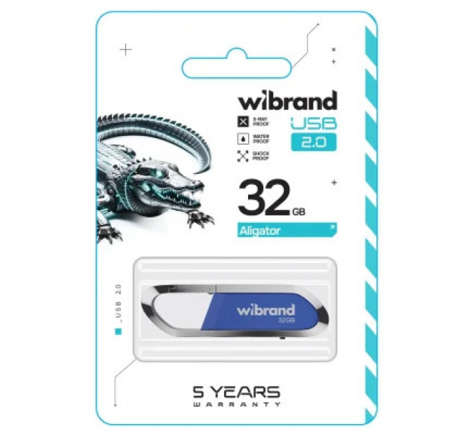 USB флеш накопичувач Wibrand 32GB Aligator Blue USB 2.0 (WI2.0/AL32U7U)