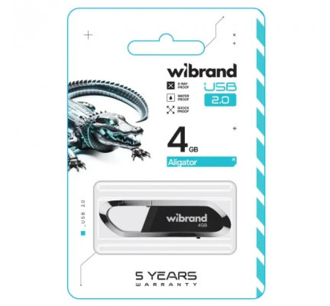 USB флеш накопичувач Wibrand 4GB Aligator Black USB 2.0 (WI2.0/AL4U7B)