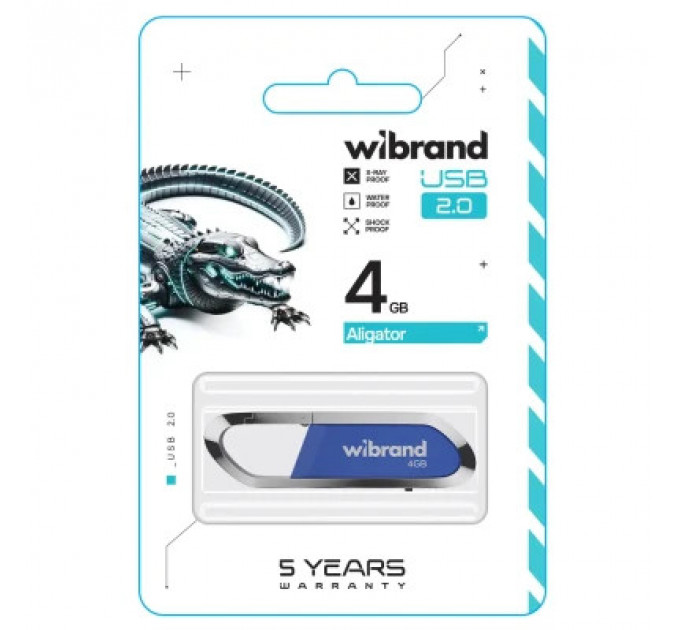 USB флеш накопичувач Wibrand 4GB Aligator Blue USB 2.0 (WI2.0/AL4U7U)