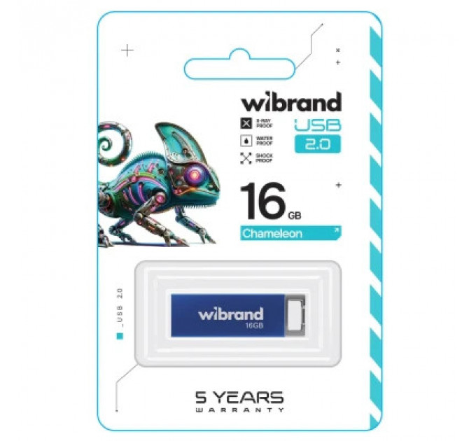 USB флеш накопичувач Wibrand 16GB Chameleon Blue USB 2.0 (WI2.0/CH16U6U)