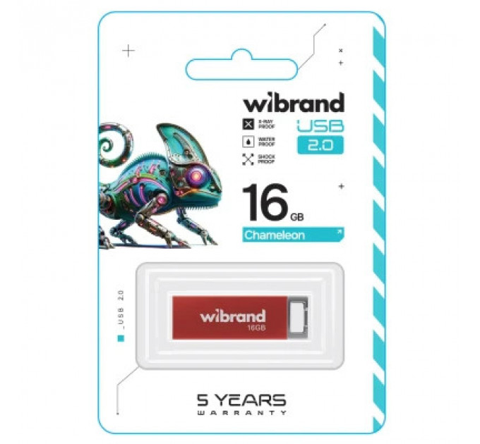 USB флеш накопичувач Wibrand 16GB Chameleon Red USB 2.0 (WI2.0/CH16U6R)