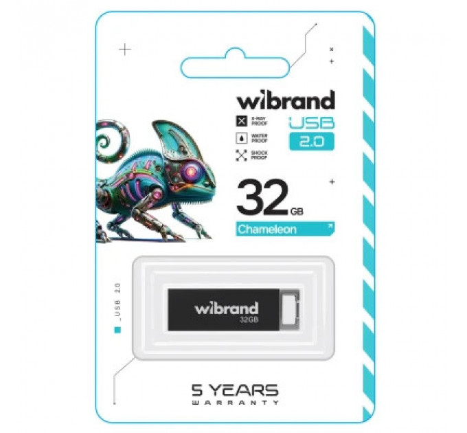 USB флеш накопичувач Wibrand 32GB Chameleon Black USB 2.0 (WI2.0/CH32U6B)