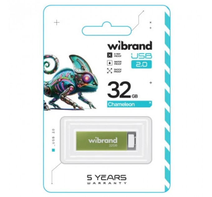 USB флеш накопичувач Wibrand 32GB Chameleon Green USB 2.0 (WI2.0/CH32U6LG)