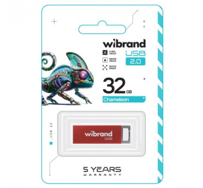 USB флеш накопичувач Wibrand 32GB Chameleon Red USB 2.0 (WI2.0/CH32U6R)