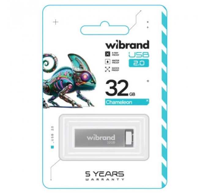 USB флеш накопичувач Wibrand 32GB Chameleon Silver USB 2.0 (WI2.0/CH32U6S)