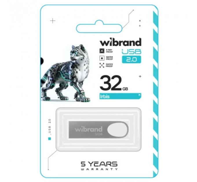 USB флеш накопичувач Wibrand 32GB Irbis Silver USB 2.0 (WI2.0/IR32U3S)