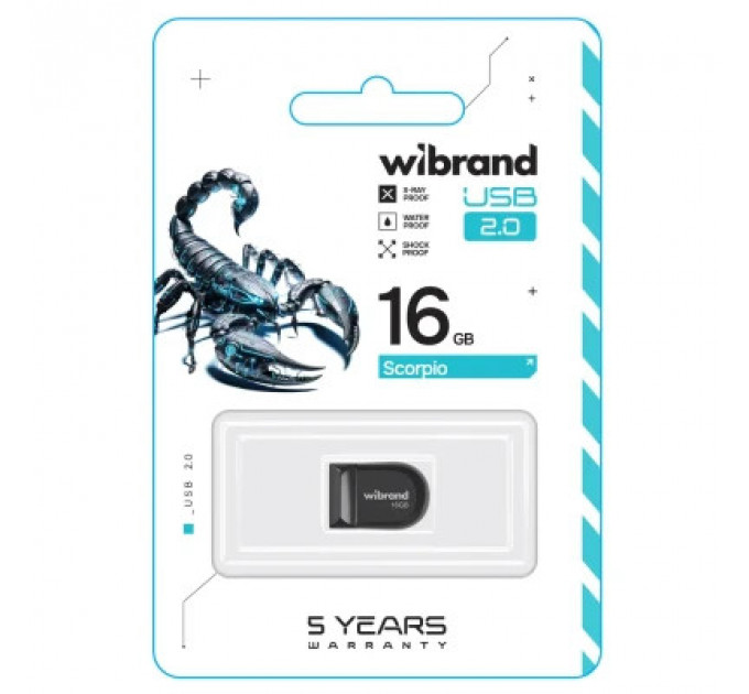 USB флеш накопичувач Wibrand 16GB Scorpio Black USB 2.0 (WI2.0/SC16M3B)