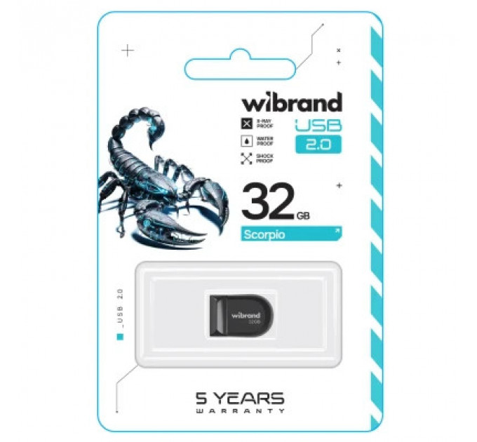 USB флеш накопичувач Wibrand 32GB Scorpio Black USB 2.0 (WI2.0/SC32M3B)
