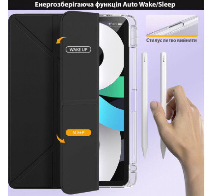 Чохол до планшета BeCover Ultra Slim Origami Transparent Apple iPad Air 11" M2 2024 Black (711389)