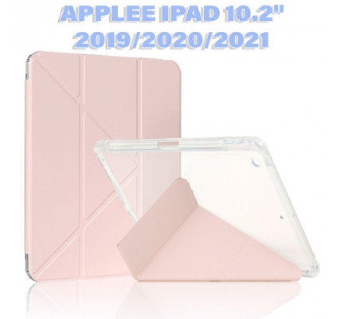 Чохол до планшета BeCover Ultra Slim Origami Transparent Apple Pencil Apple iPad 10.2 2019/2020/2021 Pink (711100)