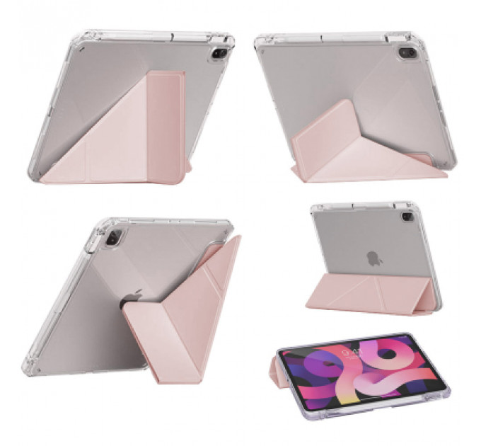 Чохол до планшета BeCover Ultra Slim Origami Transparent Apple Pencil Apple iPad Air (4/5) 2020/2022 10.9" Pink (711104)