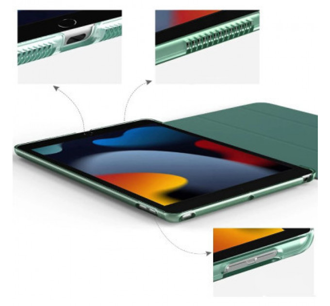 Чохол до планшета BeCover Tri Fold Hard Apple iPad 10.2 2019/2020/2021 Dark Green (709656) (709656)