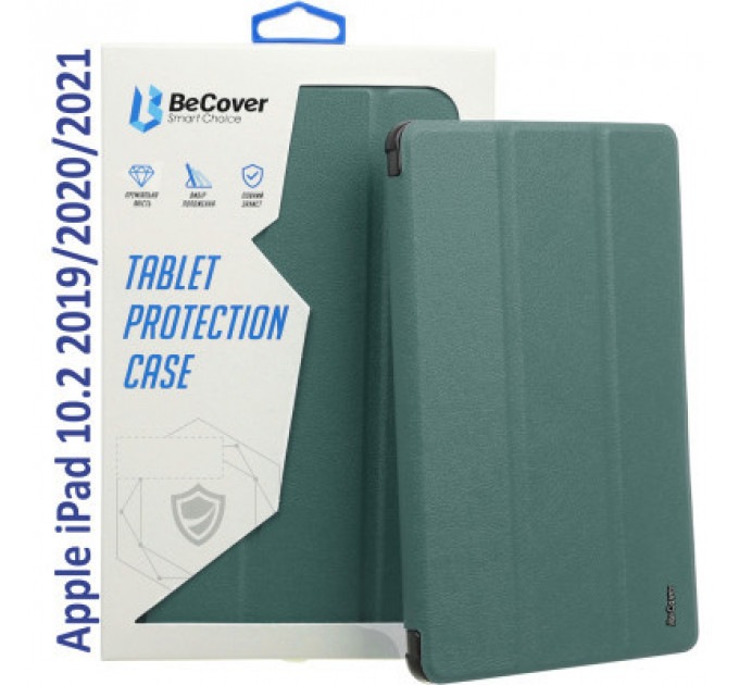 Чохол до планшета BeCover Tri Fold Hard Apple iPad 10.2 2019/2020/2021 Dark Green (709656) (709656)