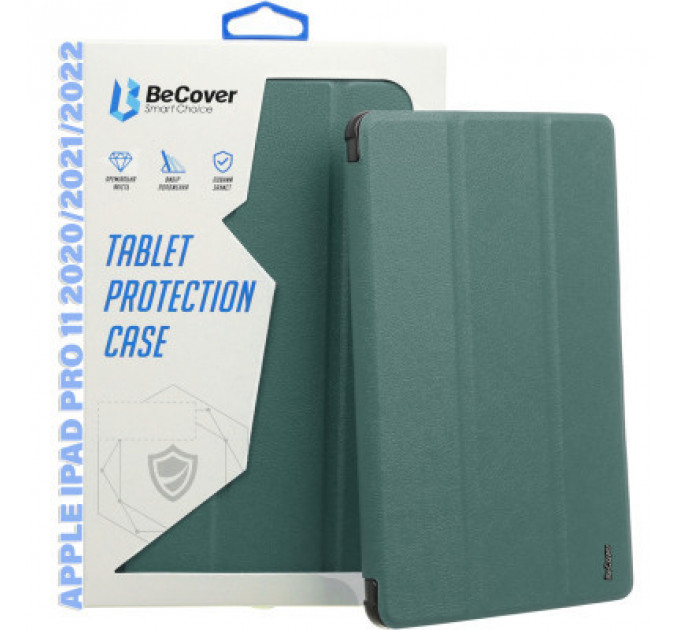 Чохол до планшета BeCover Tri Fold Hard TPU Apple iPad Pro 11 2020/2021/2022 Dark Green (711110)