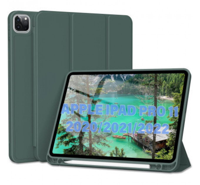 Чохол до планшета BeCover Tri Fold Hard TPU Apple iPad Pro 11 2020/2021/2022 Dark Green (711110)