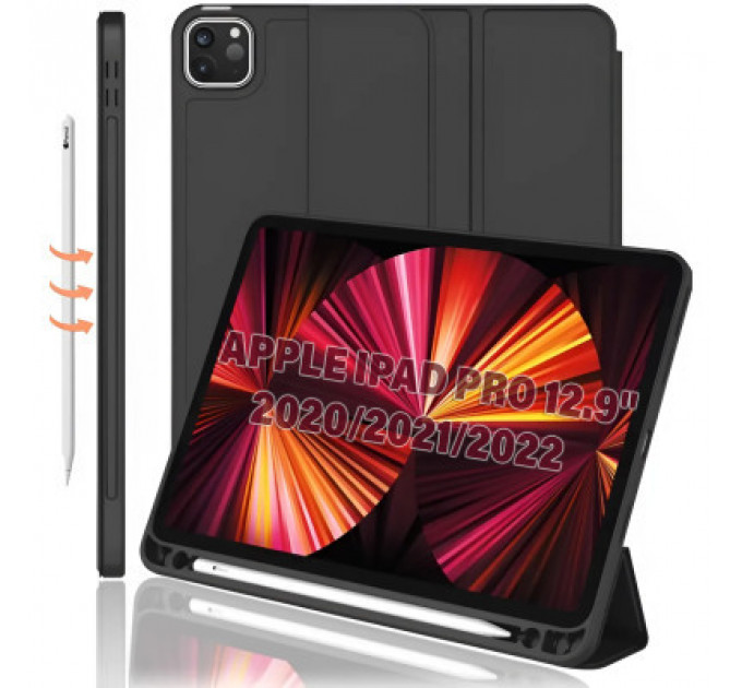 Чохол до планшета BeCover Tri Fold Hard TPU Apple iPad Pro 12.9 2020/2021/2022 Black (711115)