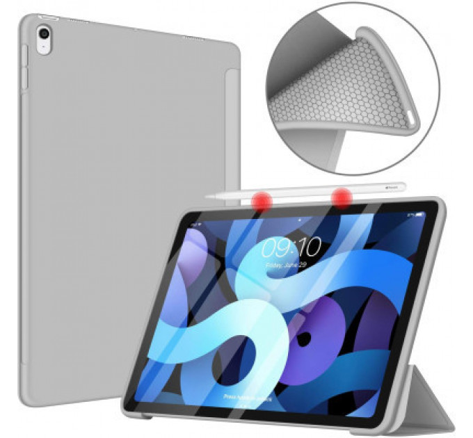 Чохол до планшета BeCover Tri Fold Soft TPU Silicone Apple iPad Air (4/5) 2020/2022 10.9" Gray (711132)