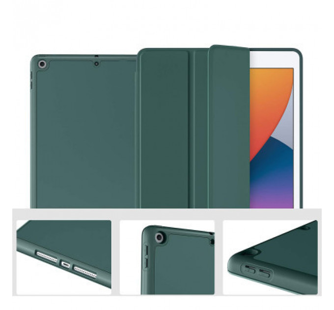 Чохол до планшета BeCover Tri Fold Soft TPU Silicone Apple iPad Air 4 10.9 2020/2021 Dark Green (706870) (706870)