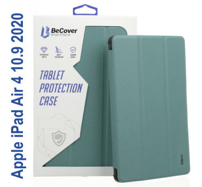 Чохол до планшета BeCover Tri Fold Soft TPU Silicone Apple iPad Air 4 10.9 2020/2021 Green (706871) (706871)
