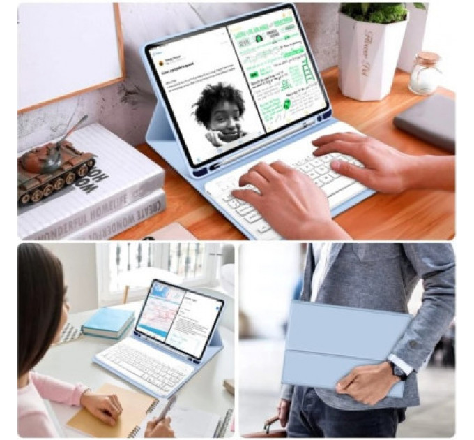 Чохол до планшета BeCover Keyboard Apple iPad 10.2 2019/2020/2021 Light Blue (711136)