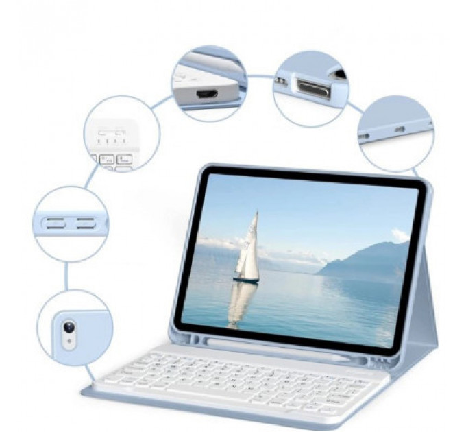 Чохол до планшета BeCover Keyboard Apple iPad 10.2 2019/2020/2021 Light Blue (711136)