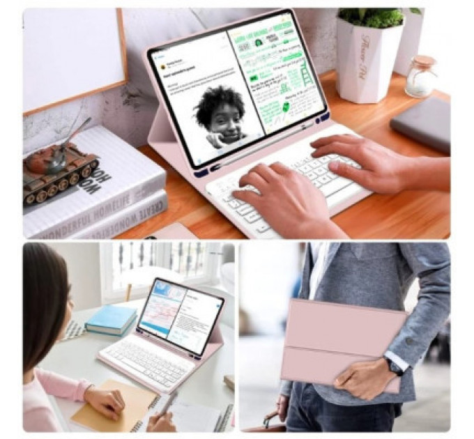 Чохол до планшета BeCover Keyboard Apple iPad 10.2 2019/2020/2021 Pink (711137)