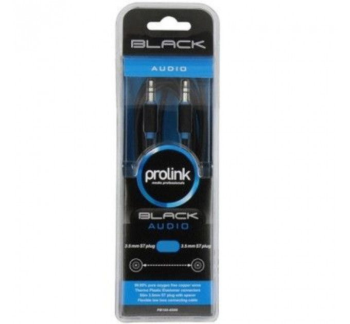 Кабель мультимедійний Jack 3.5mm папа/Jack 3.5mm папа 0.5m Prolink (PB105-0050)
