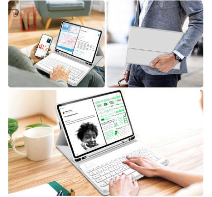 Чохол до планшета BeCover Keyboard Apple iPad Air (4/5) 2020/2022 10.9" Gray (711145)