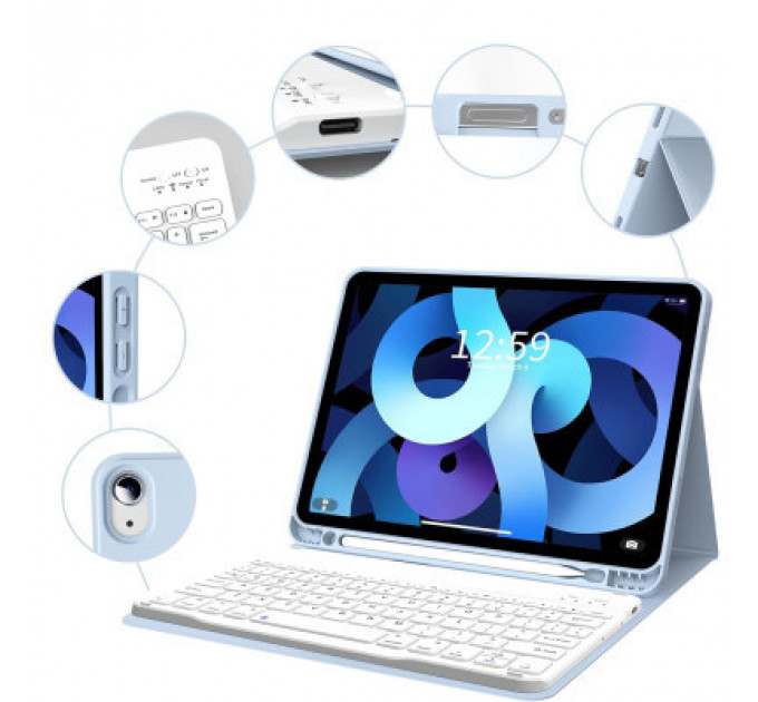 Чохол до планшета BeCover Keyboard Apple iPad Air (4/5) 2020/2022 10.9" Light Blue (711146)