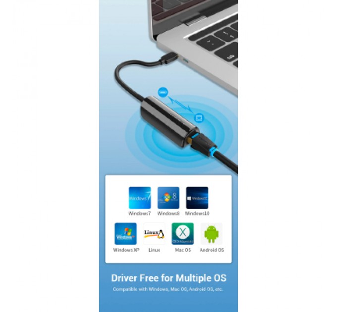 Vention Перехідник USB3.1 Type-C to Ethernet RJ45 100 Mb Vention (CFABB)